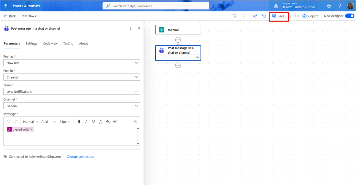 Power Automate - Save Workflow